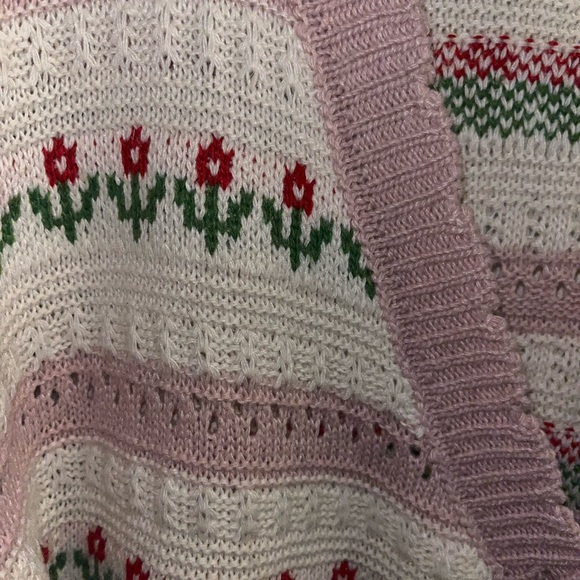 Pink Flower Knitted Cardigan - Picture 3 of 3